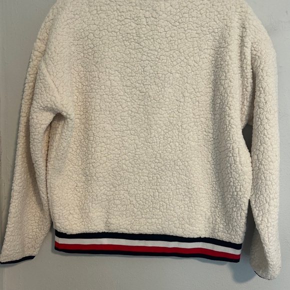 Tommy Hilfiger Off-White Sherpa Half-Zip - Picture 3 of 4